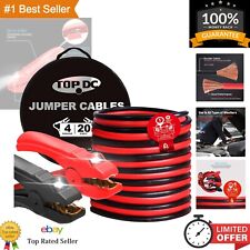 4 Gauge 20ft Jumper Cables With Led Light - Heavy Duty Automotive Booster Cables