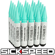 Sickspeed 20 Pc White 5 12 Long Mint Green Spiked Steel Lug Nuts Rims 14x1.5