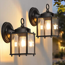 2 Pack Black Exterior Wall Sconce Light Fixtures Outdoor Porch Lamp Lanterns