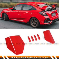 For 16-2021 Civic Fk4 Fk7 5dr Hatchback Red Type R Fk8 Style Vortex Roof Spoiler