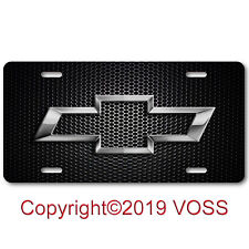 Chevy Chevrolet Bow-tie Carbn-fiber Look Aluminum License Plate Tag Mesh Design