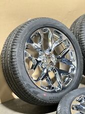 22x9 Chrome Snowflake Wheel Tire Package With 2854522 Pirelli Verde Tires