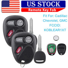 2 New Replacement Keyless Entry Remote Car Fob Transmitter Key For 15042968
