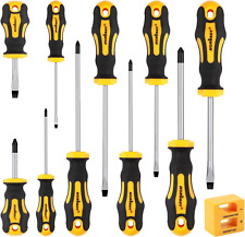 11-pieces Screwdriver Set Magnetic 5 Phillips And 5 Flat Head Tips For Fastenin