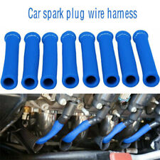 Universal Spark Plug Wire Boots Heat Shield Protector Header Cover Sleeve Blue