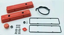 68-82 Corvette Valve Covers Kit Orange Covers With Hardware Gaskets New Sbc