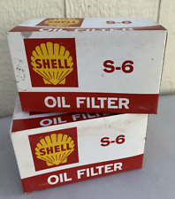 S-6 Shell Oil Filter Vintage Nos Replacement Truck Car Parts Motor Lot Of 2