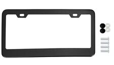 Plain Black Heavy Metal License Plate Framecaps Rust Free-fits Toyota Chevy Gmc