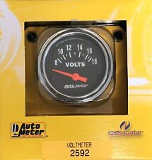 Auto Meter 2592 Traditional Chrome Voltmeter Gauge 2 116 52 Mm 8 - 18 Volts
