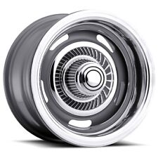 15x8 American Muscle 55 Rally Silver Wheels 5x4.75 -6mm Set Of 4