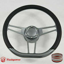 14 Gun Metal Billet Steering Wheel Ford Gm Chevy Blazer Ltd Whorn Adapter