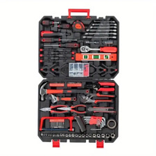 198pcs Repair Tool Settoolbox Kit Household Kit Car Repair Kit -black And Red