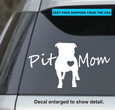 Pit Bull Dog Mom 7.5 White Vinyl Decal Sticker Car Window Laptop Etc