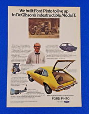 1973 Ford Pinto Runabout Original Color Print Ad Ships Free Lot Mk82 Yellow