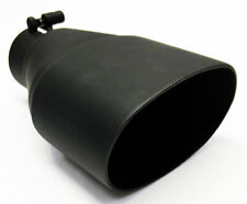 Exhaust Tip 5.50 X 3.50 Dia Od Oval 8.00 Long 3.00 Inlet Black Double Wall S