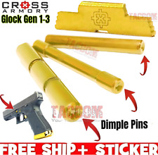 Cross Armory Gold Parts For Glok Gen 3 Dimple Pins Extended Slide Lock Take Down