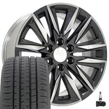 20 In Polished Gunmetal 4869 Rims Bridgestone Tires Fit Tahoe Silverado
