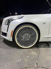 22 American Forged Ae330 Chrome 5x120 Wheels Rims Vogue Tires Ct6 Cadillac Cts