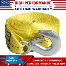 2x20 Yellow 10000lbs Tow Strap Winch Sling Offrroad Atv Utv Snatch Pull Whook