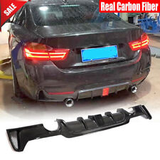 For Bmw F32 F33 F36 M-sport Real Carbon Rear Bumper Diffuser Lip Wbrake Light