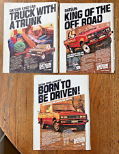 1982 83 Lot Of 3 Issues Datsun Pickup Ads - King Cab Diesel Long Bed