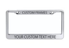 Custom License Plate Frame Laser Engraved Stainless Steel - Your Custom Text