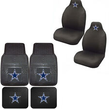Nfl Dallas Cowboys Car Truck Front Back Rubber Floor Mats Seat Covers Set