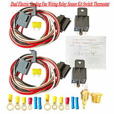 12v 40amp 175-185 Thermostat Dual Electric Cooling Fan Wiring Relay Sensor Kit