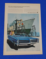 1966 Pontiac Bonneville Original Color Print Ad Free Shipping Lot Blue S24