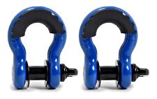 2x Bow Shackle 34 Blue D-ring 10500 Lbs Black Pin No Noise Vibration Reducer