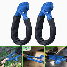 2pcs 12 Soft Shackle Synthetic Rope Recovery Tow Strap 38000 Lbs Atv Utv Blue