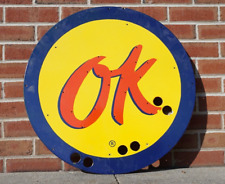 Vintage Ok Chevrolet Porcelain Metal Gas Oil Sign Ad 24 Dealership Sales Rare