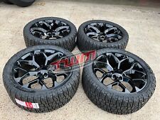 22 Rims Wheels Tire Gloss Black W33125022 Tires 4gmc Chevy Escalade 6x139.7