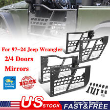 Off-road Safari Tubular Half Door Mirror For 1997-2024 Jeep Wrangler Tj Jk Jl Jt
