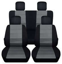Front And Rear Black And Charcoal Seat Covers For A 2010 Toyota Corolla
