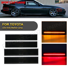 For 1986-1992 Toyota Supra Mk.3 Smoked Led Front Rear Bumper Side Marker Lights