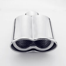 2.25 Inlet Dual Oval Shape Rolled Resonated Stainless Steel Exhaust Tip