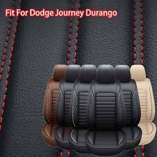 Waterproof Leather Car Seat Cover Full Set Cushion Pad For Dodge Journey Durango