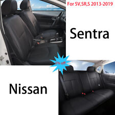 Car 5 Seat Covers For Nissan Sentra Svsrs 2013-2019 Pu Leather Full Set Black