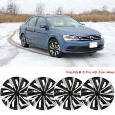 For Vw Jetta 2011-2016 15 Set Of 4 Hubcaps Wheel Covers Fits R15 Steel Wheel