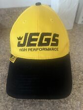 Jegs High Performance Racing Baseball Hat Cap Bright Yellow And Black Adjustable