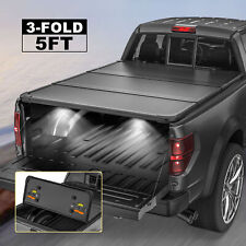 5ft Hard Tonneau Cover For 2019-2023 Ford Ranger Truck Bed Tri-fold W Led