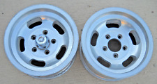 Pair Of Vintage Appliance Plating 14x7 Aluminum Slot Mag Wheels. Gm 5 On 4-34