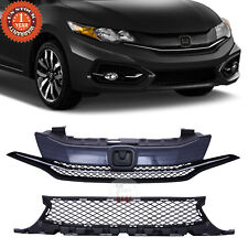 For 2014-2015 Honda Civic Coupe Front Upper Lower Bumper Grille Textured