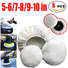 5pcs Polishing Bonnet Buffer Pads Soft Wool For 5-6 7-8 9-10 Inch Car Polisher