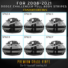 For 2008 Dodge Challenger Full Body Rally Stripes Graphic Decal - Gloss Vinyl