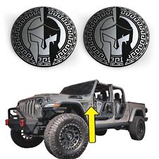 Pair 2 Spartan Rated Fender Badges Fits Jeep Gladiator Emblem
