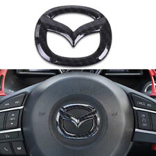 Carbon Fiber Car Steering Wheel Emblem Logo Badge For Mazda 3 6 Cx-3 Cx-5 Cx-9