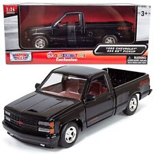1992 Chevy 454ss Pickup 124 Scale Diecast Black W Red Interior Motormax 73203