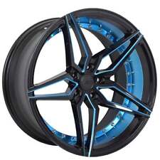 20 Ac Wheels Ac01 Gloss Black With Ocean Blue Accents Extreme Concave Rimss24